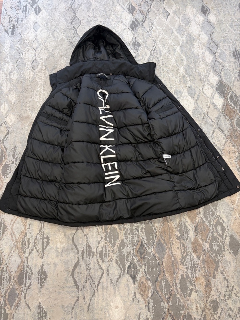 Calvin Klein Black Quilted Hooded Puffer Jacket